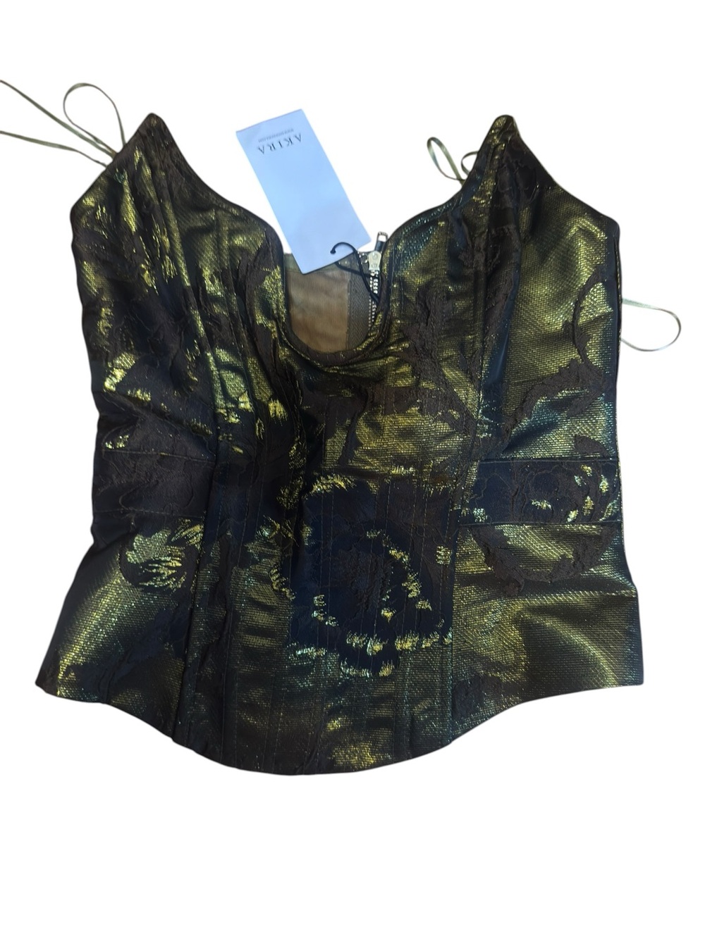AKIRA Metallic Bronze Corset Top - Picture 3 of 8